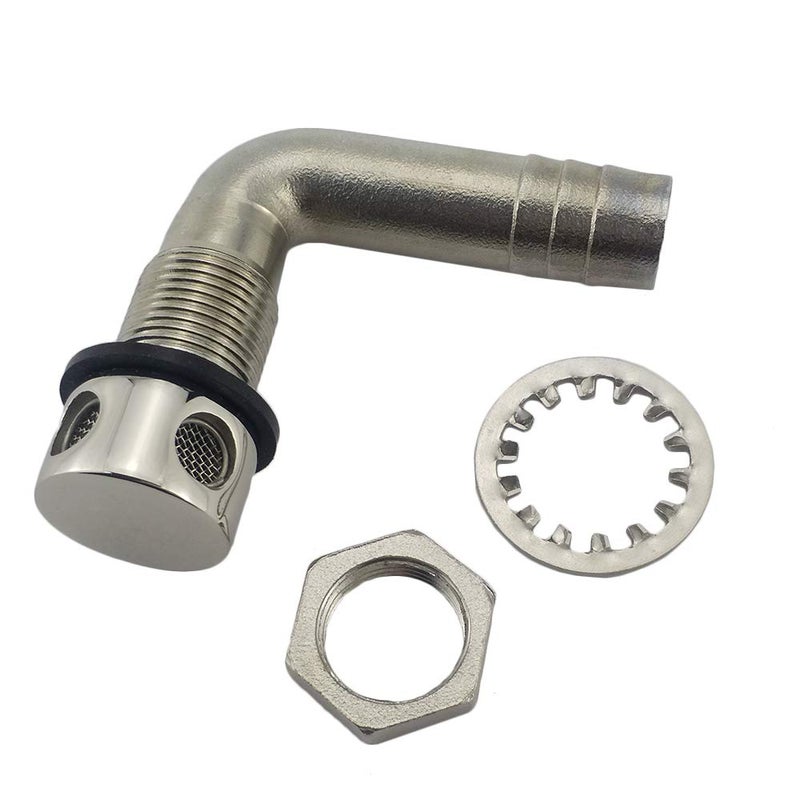 keehui Universal 90Â° Fuel Vent 316 Stainless Steel Marine Grade Fuel Gas Tank Vent with Mounting Gasket Hardware Fitting for 5/8inch Hose - Image 3